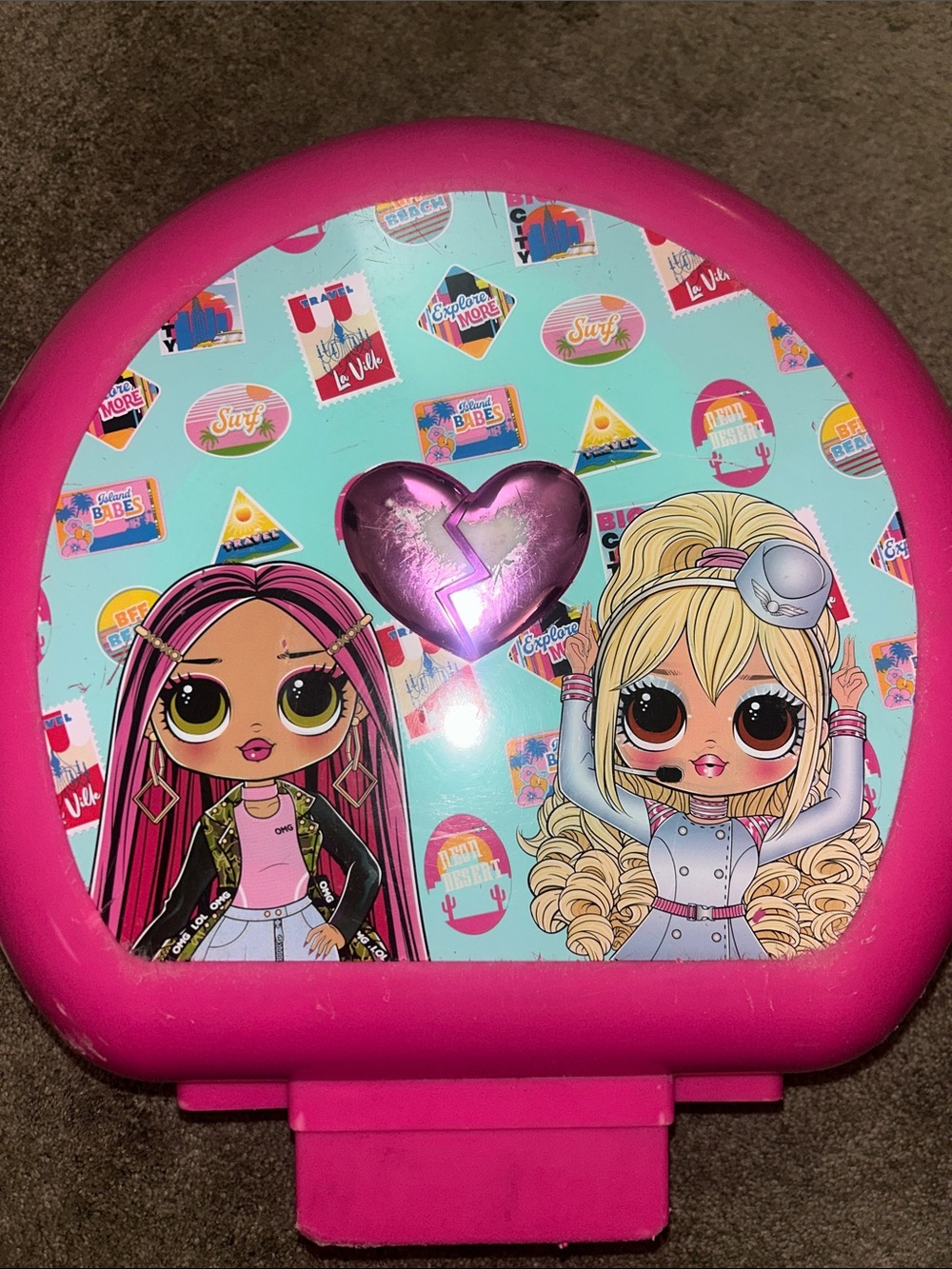 L.O.L. Surprise! Bright Pink Doll Carry Case with Mint Graphic Panel